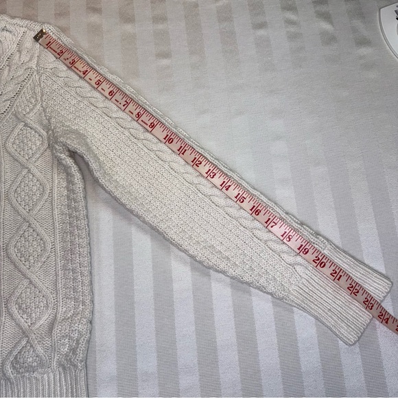 Philosophy Cable Knit Sweater Mock Turtleneck Cream Colored Sz S Cotton Blend - Picture 12 of 14